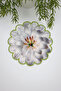 White Lily Design Embroidery Edge Fabric Cocktail Napkin 1 Piece 17 X 17 Multicolor Fabric Tr Moisture Wicking