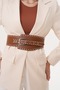 Staple Detailed Wide Belt Dress Belt Shirt Belt Coat Belt Body Belt Waist Belt