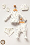 100% Cotton Organic Bee Printed Newborn Hospital Discharge Set 5 Pieces - 3