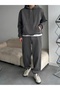 Unisex Men's Women's Unprinted Basic Oversize 3 Thread Hooded Tracksuit Set