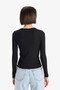Slim Fit Basic Ribbed Camisole Black Women's Long Sleeve T-Shirt E5767Ax/Bk81 - 6