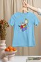 White Rabbit Crew Neck 100% Cotton Printed Short Sleeve Children's and Teenage T-Shirt