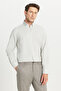 Men's Gray 100% Cotton Comfort Fit Relaxed Fit Button Collar Flannel Shirt