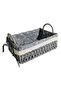 Set of 2 Handwoven Storage Baskets with Handles Rectangular Woven Bins with Removable Fabric Liners - 5