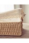 Set of 2 Handwoven Storage Baskets with Handles Rectangular Woven Bins with Removable Fabric Liners - 7
