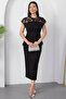 Tulle Atlas Belt Dress with Beaded Top Bal144 - 3