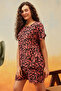 Floral Print Top & Shorts Set in Black - Rayon - 4