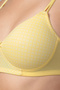 Padded Non-Wired Full Coverage Geometric Print T-shirt Bra in Light Yellow - 5