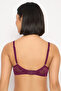 Lace Padded Non-Wired Full Coverage Bra in Purple - 5