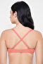 Padded Non-Wired Full Coverage Self-Striped Multiway T-shirt Bra in Peach - 6