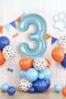 3 Years Old Blue Number Birthday Balloon Set Hero Dogs and Party Decor with Paw Pattern and Balloons