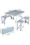 STONCEL Folding Picnic Table and Beach Set, Aluminum Alloy Portable Desk with 4 Seats - 2