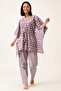 Print Me Pretty Kaftan Top & Pyjama Set in Light Purple - 100% cotton