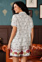 Floral Print Button-Down Shirt & Shorts Set in White - Rayon - 5