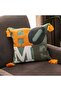 Punch Embroidered Home Written Decorative Pillow – 43X43 Cm, Zippered, Filled