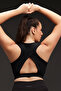 Medium Impact Padded Racerback Sports Bra in Black - 3