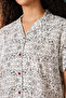 Floral Print Button-Down Shirt & Shorts Set in White - Rayon - 6