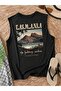 Tasmanya Printed Casual Cut Cotton Oversize Sleeveless T-Shirt - 2