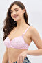 Padded Non-Wired Full Coverage Floral Print Multiway T-shirt Bra in Light Pink - Cotton - 3