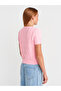 10788 Crew Neck Textured Knitwear Blouse-Pink - 2