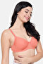 Padded Non-Wired Full Coverage Self-Striped Multiway T-shirt Bra in Peach - 3