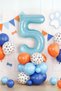 5 Years Old Blue Number Birthday Balloon Set Hero Dogs and Party Decor with Paw Pattern and Balloons