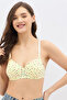 Padded Non-Wired Full Coverage Heart Print Multiway T-shirt Bra in Light Yellow - Cotton - 2