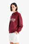 Relax Fit Polo Neck Printed Thick Sweatshirt F1063Ax25Au - 4