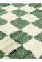 Checkerboard Patterned Non-Slip Base Washable Oval Bath Mat One Piece 60X100 cm Shaggy Chess - 3