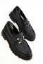 Black Women's Loafer Shoes 20814 - 2