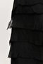 Women's Italian Half Sleeve Layered Long Black Silk Dress - 3