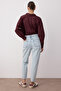 Açık Mavi Yüksek Bel Mom %100 Pamuk Non-Stretch Jeans TWOSS23JE00085 - 14