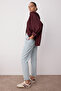 Açık Mavi Yüksek Bel Mom %100 Pamuk Non-Stretch Jeans TWOSS23JE00085 - 12