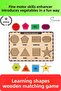 Premium Geometric Shapes Wooden Find and Match Puzzle Educational Toy Handheld Motor Skill Development