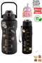 Premium Bpa Free 2-Piece Motivational 2-Liter Water Flask + 750ml Water Flask, Water Bottle, Water Bottle