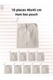 40x45 cm, 10 Pieces, Canvas Bags - Storage Bags for Legumes, Fruits, Vegetables, and Noodles (Bulk Size), Raw Canvas Bags