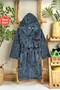Hooded Soft Bamboo Unisex Girl-Boy Towel Bathrobe ANTHRACITE / BAT - 2