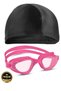 Swimmer Pro No Fog Antifog Swimming Goggles Swim Cap Set Uv Protect Swimming Pool Sea Glasses Pink