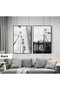 Amazing | Black&White Set Bike Combination | Framed Glass Table 2 Pieces Vertical