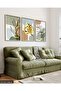 Gold, White, Feather, Leaf, 3 Piece Wooden Framed Painting Act