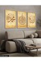 Allah Muhammed Ayetel Kursi 3 Piece Wooden Framed Painting Act - 4
