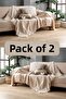 Light Brown Cotton Decorative Sofa Cover Set 170x230 Size Optimal Non-Slip Design (2 PCS)