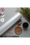Glossy White (Back Gray) Furniture and Cabinet Covering Foil 50 cm X 5 Meters - 3