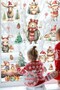 Snowy Forest Transparent Winter Concept New Year Glass Wall Sticker Set, Cute Animals Christmas Sticker - 2