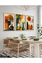 Bohemian Style Modern 3 Piece Wooden Framed Painting Act - 6