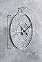 White Metal Profile Decoration 50 cm Wall Clock - 2