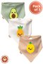 Unisex Baby Newborn Combed Organic Cotton Fruit Printed Baby Bib Set of 3