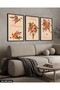 Boho Style, Flower, 3 Piece Black Wooden Framed Painting Act - 3
