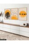 Abstract Nature Tree Birds Sun 3 Piece Wooden Framed Painting Act - 5