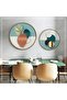 Metal Framed Real Glass Round Table Piena Set of 2